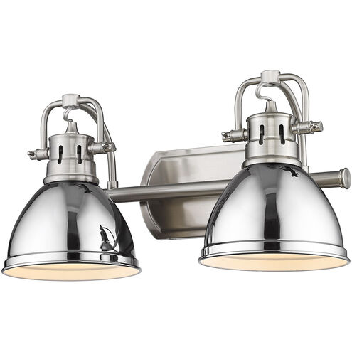Duncan 2 Light 17 inch Pewter Bath Vanity Wall Light in Chrome